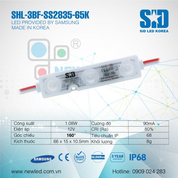 LED Hàn Quốc SiD 3 bóng Samsung màu 65K