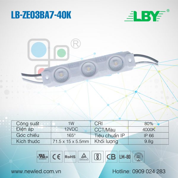 LED LBY 3 bóng 10K LB-ZE03BA7-40K