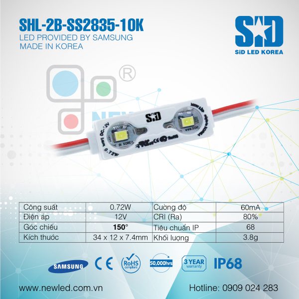 LED Hàn Quốc SiD 2 bóng Samsung màu 10K