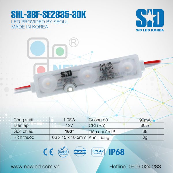 LED Hàn Quốc SiD 3 bóng Seoul màu 30K