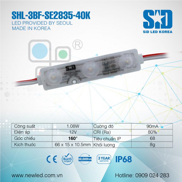 LED Hàn Quốc SiD 3 bóng Seoul màu 40K