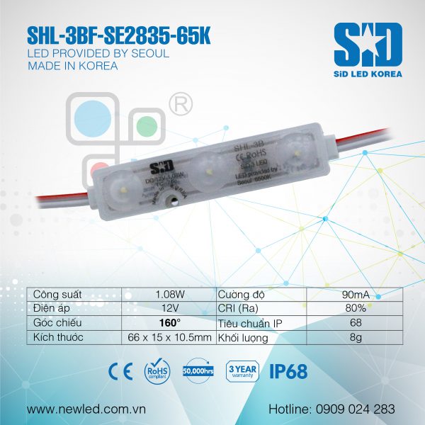 LED Hàn Quốc SiD 3 bóng Seoul màu 65K