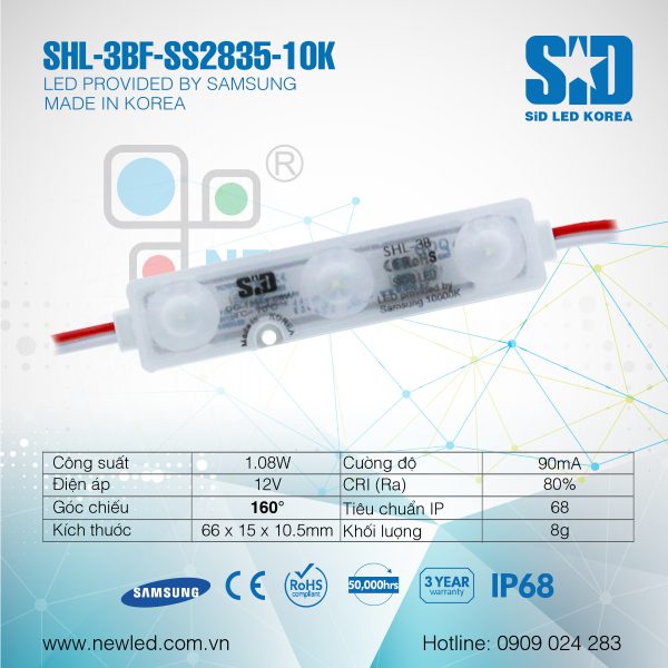 LED Hàn Quốc SiD 3 bóng Samsung màu 10K