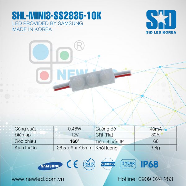 LED Hàn Quốc SiD MINI Samsung màu 10K