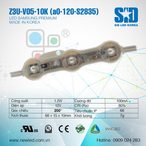 LED Hàn Quốc SiD 3 bóng Samsung màu 10K