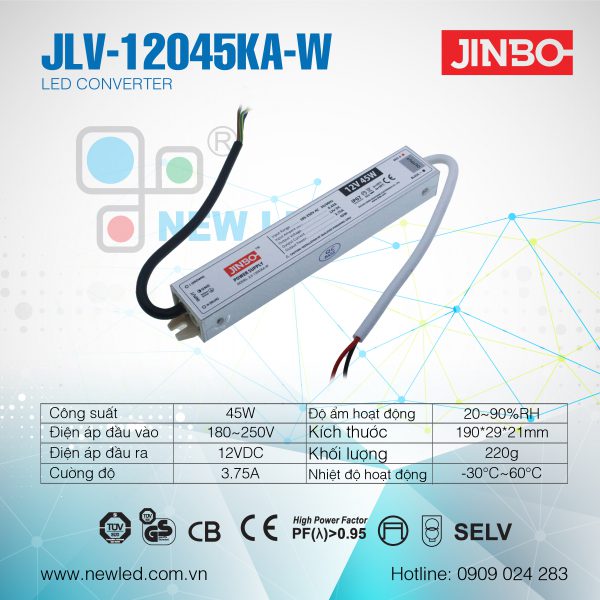 Nguồn Jinbo Chống nước 45W JLV-12045KA-W