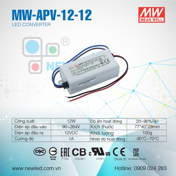 Nguồn Mean Well 12W MW-APV-12-12