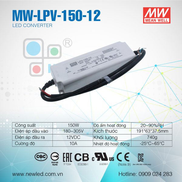 Nguồn Mean Well 150W MW-LPV-150-12