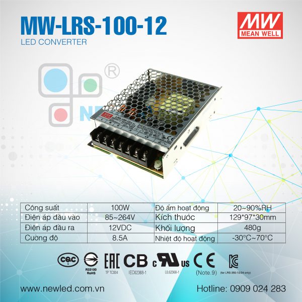 Nguồn Mean Well 100W MW-LRS-100-12