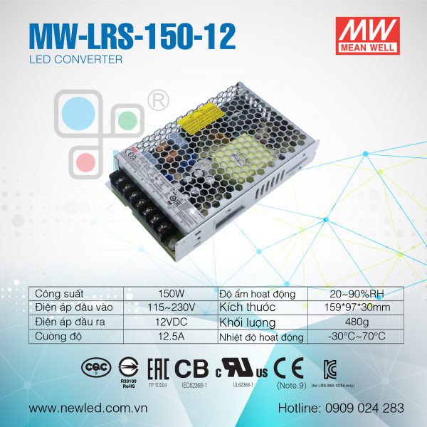 Nguồn Mean Well 150W MW-LRS-150-12