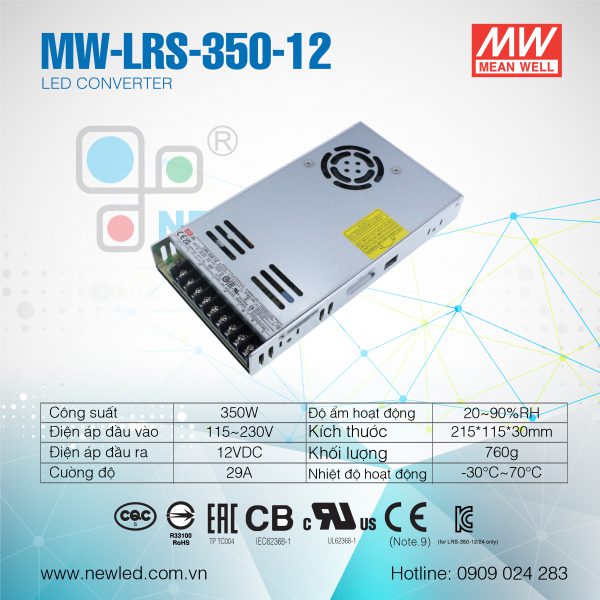 Nguồn Mean Well 350W MW-LRS-350-12