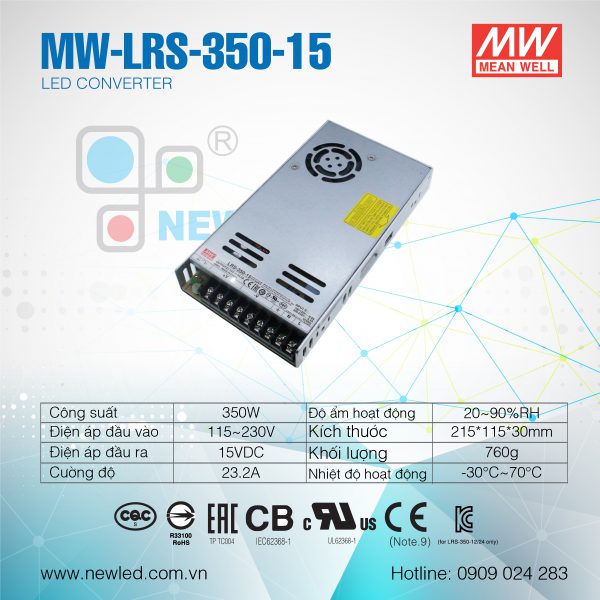 Nguồn Mean Well 350W MW-LRS-350-15