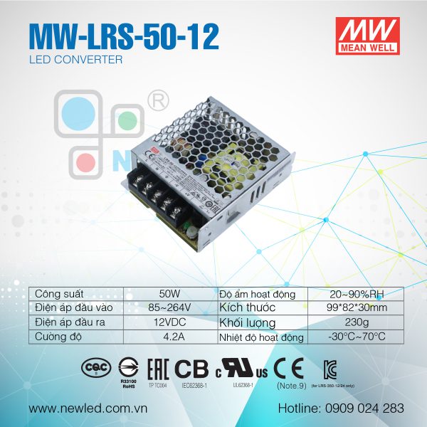 Nguồn Mean Well 50W MW-LRS-50-12